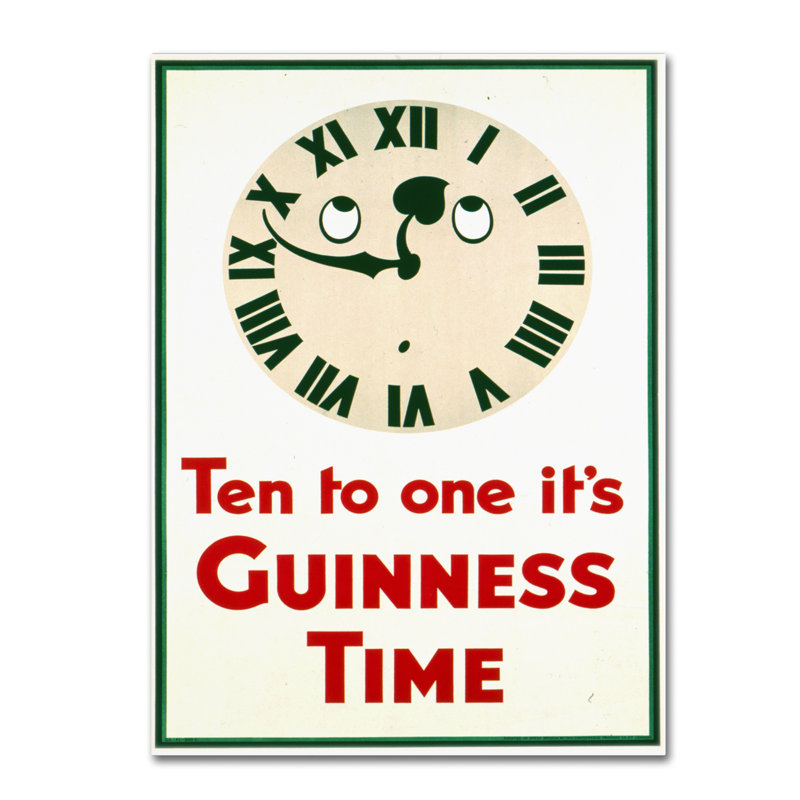 « guinness time iii », publicité sur toile tendue, H 32 po x l 24 po x P 2 po