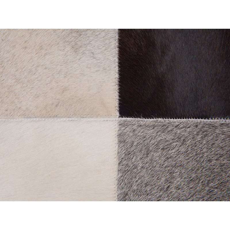 Chequered Leather Hand Woven Area Rug, Rectangle 160 x 230cm