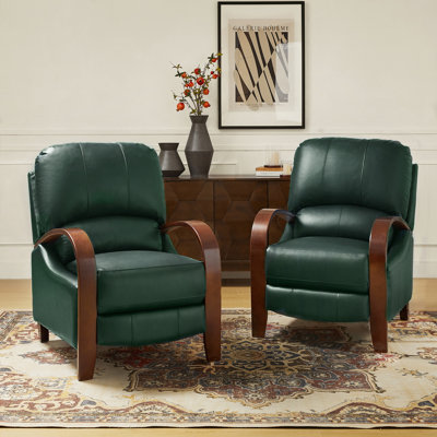 Hardge 29.92" Wide Genuine Leather Manual Standard Recliner