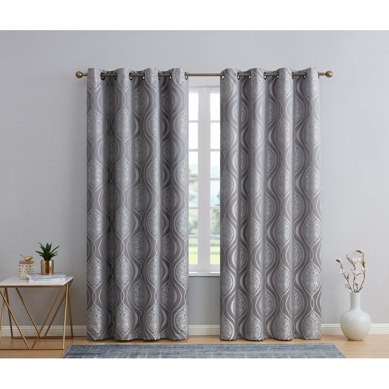 Guildford Curtain Pair, 52" W x 63" L, Gray