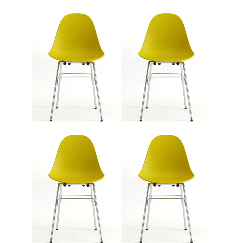 TA Side & Dining Chair (Set of 4), Mustard/Chrome