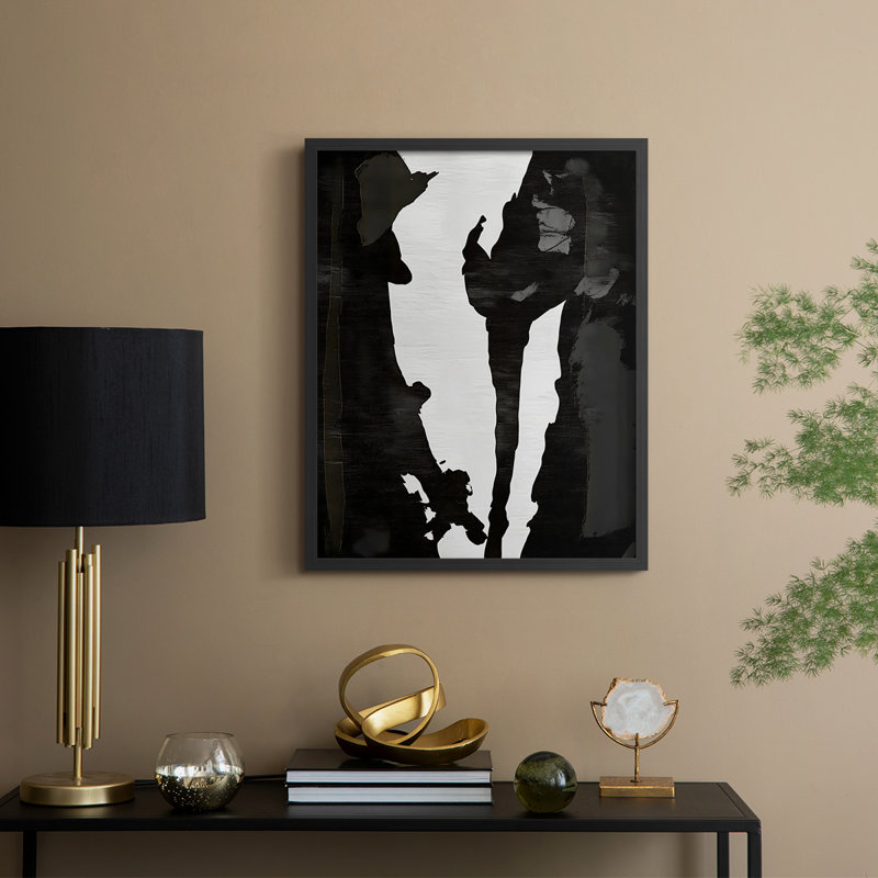 "Abstract", reproduction encadrée prête à être suspendue, H 10 po x l 8 po, Noir