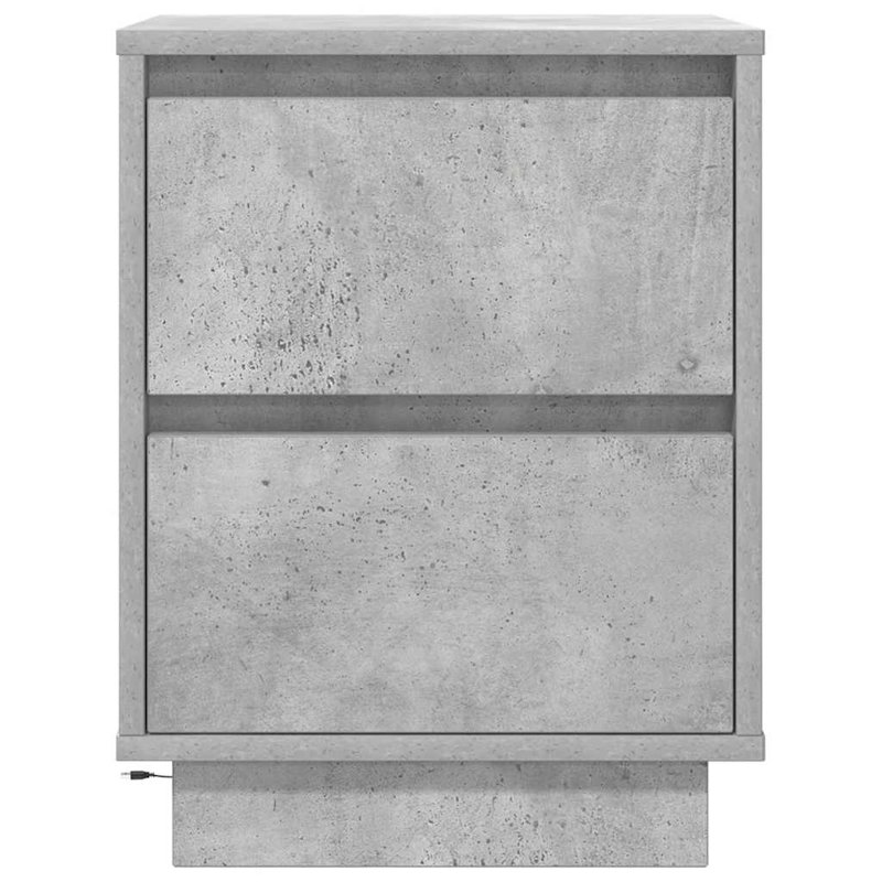 Darlisha 38cm W Manufactured Wood Bedside Table, 2, Concrete Grey