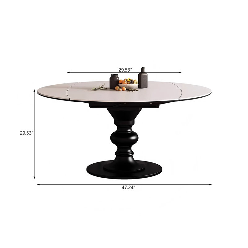 Table de salle à manger Sintered Stone, H 29,53 po x l 47,24 po x P 29,53 po