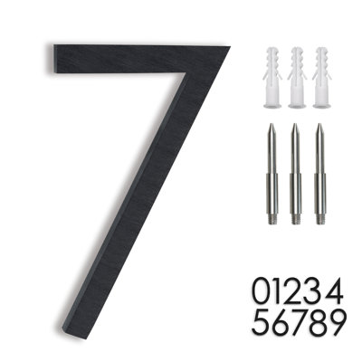 Numéro de maison 8 po en aluminium massif antirouille, flottant ou encastré