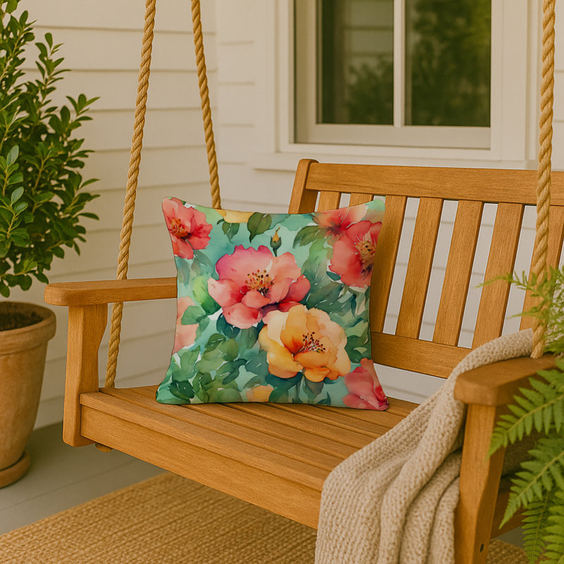 Coussin Georgia Cherokee Rose, Carré 18 po