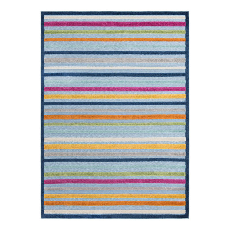 Striped Indoor / Outdoor Rug, Rectangle 6' x 9'