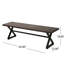 Banc moderne en aluminium industriel pour l'extérieur, option de couleur brune et banc de salle à manger en acier, brun, 64,85 po x 14,94 po 17,78 po-1452287761