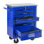 Chariot à outils 6 tiroirs pour le garage, chariot à roulettes en métal avec roues, noir et bleu, verrouillage par clé, chariot de rangement multifonctionnel à comptoir lisse, entrepôt bleu, tiroirs verrouillables, roues universelles-1955218468