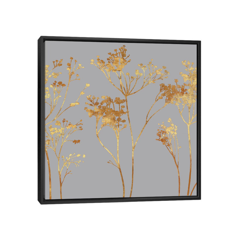 «Gold at Dusk I», impression sur toile, H 18 po x l 18 po x P 1,5 po, Toile avec cadre noir, Pas de tapis
