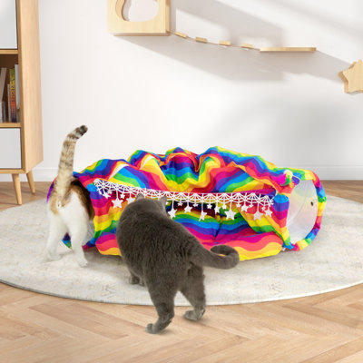2-in-1 Cat Tunnel Bed Collapsible Cat Hideaway