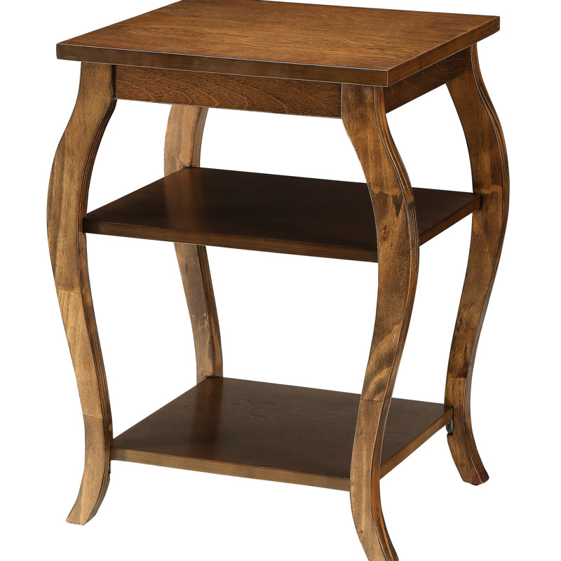 Table de bout à 2 tablettes en noyer pour un espace de vie fonctionnel