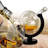 Globe  Whiskey Decanter And 2 Cups Set With Wood Base