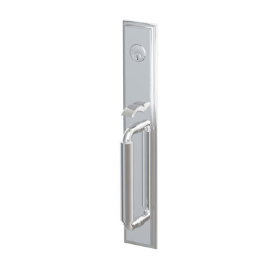 Ensemble d'entrée tubulaire double cylindre Emtek Manning avec levier Dumont, chrome poli, (LH)