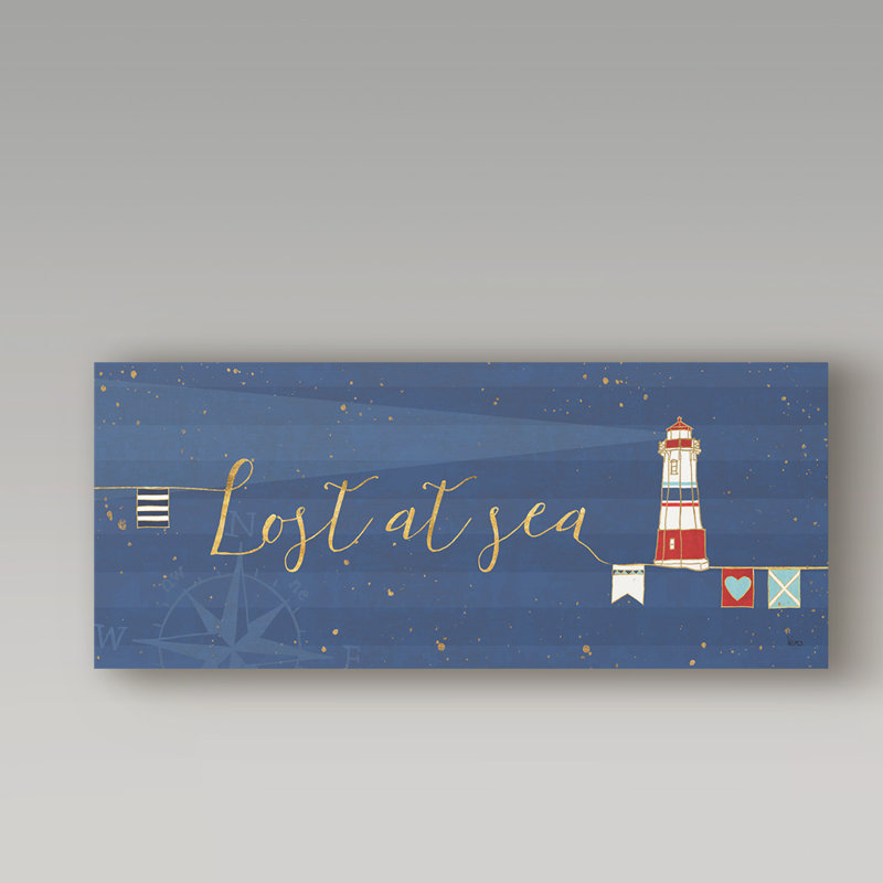 «Under souligné Nautical V», art textuel sur toile tendue, H 8 po x l 19 po x P 2 po