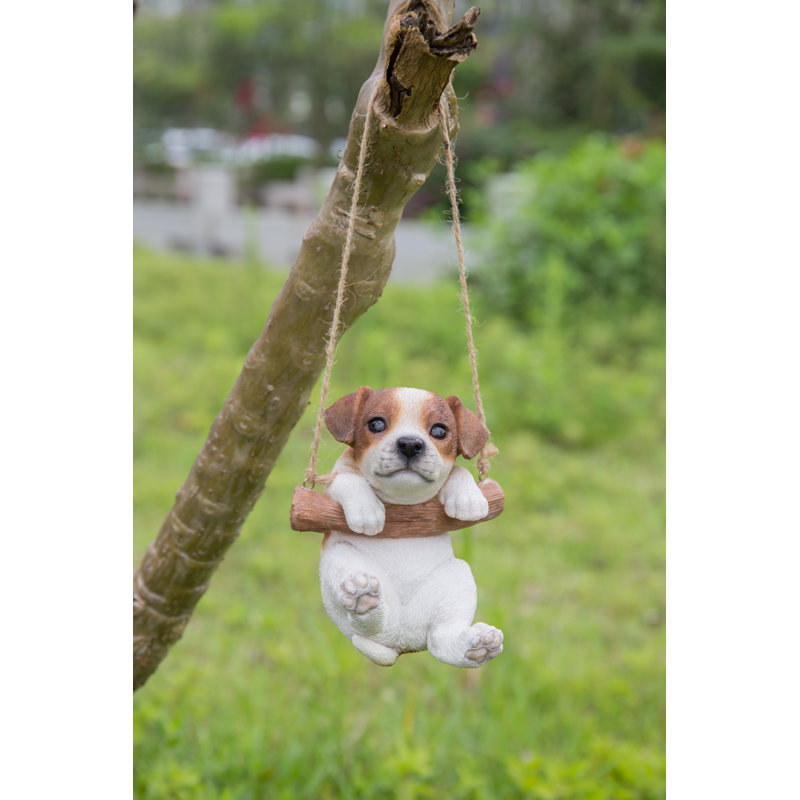 Statue de chiot Jack Russell terrier suspendu