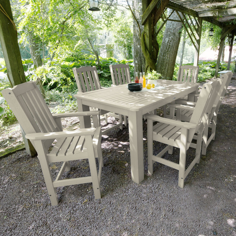 Ensemble repas pour 6 personnes Kile, Blanc délavé, L 72 po x l 42 po x H 36 po