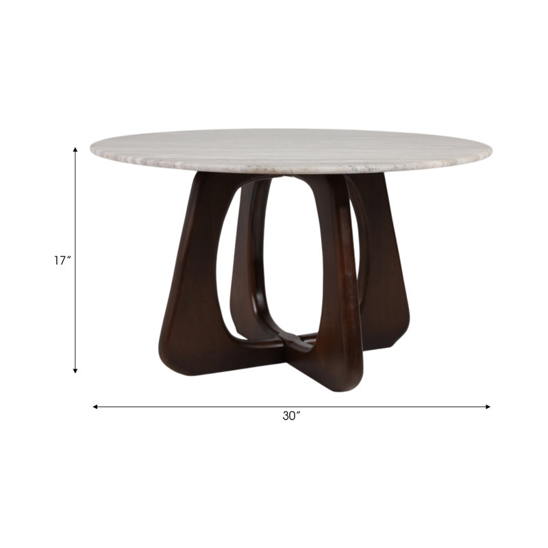 Sagebrook Home 30X17" Marble Top Cofee Table, Beige/Brown
