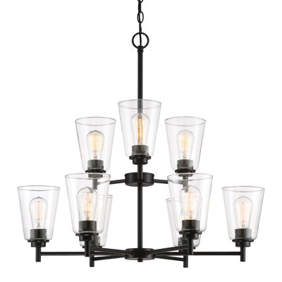 Aadil 9 - Light Dimmable Tiered Chandelier
