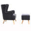 Kiro Upholstered Wingback Chair with Footstool-38292154