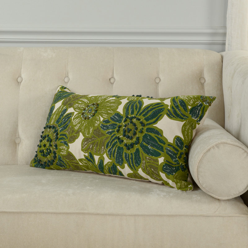 14x26 Lumbar Pillow, Down Alternative, Green