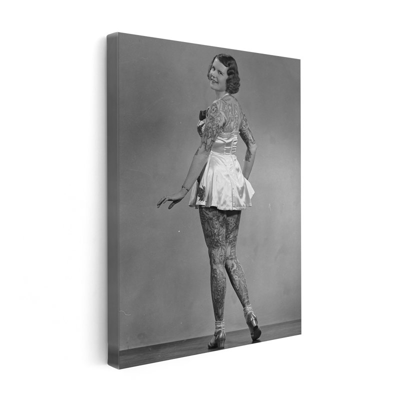 Vénus tatouée, Black Framed, Canvas, 11"H x 14"W