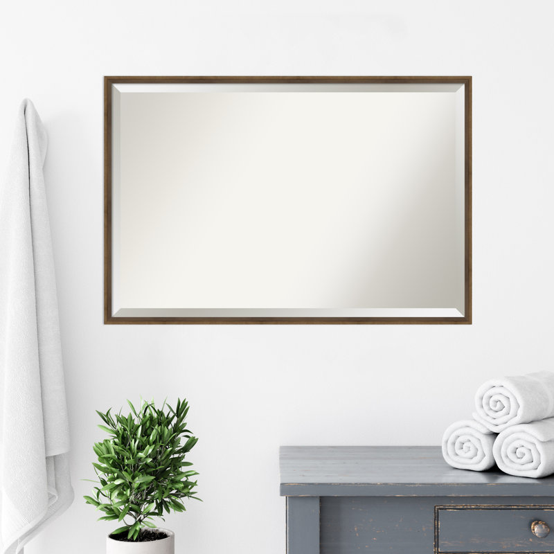 Mettawa Flat Wall Mirror, Bronze, 25.25" x 37.25"