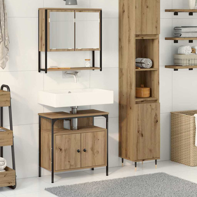 Bathroom Furniture Set With Storage 2 Pcs 60 X 30 X 60 Cm, Natural