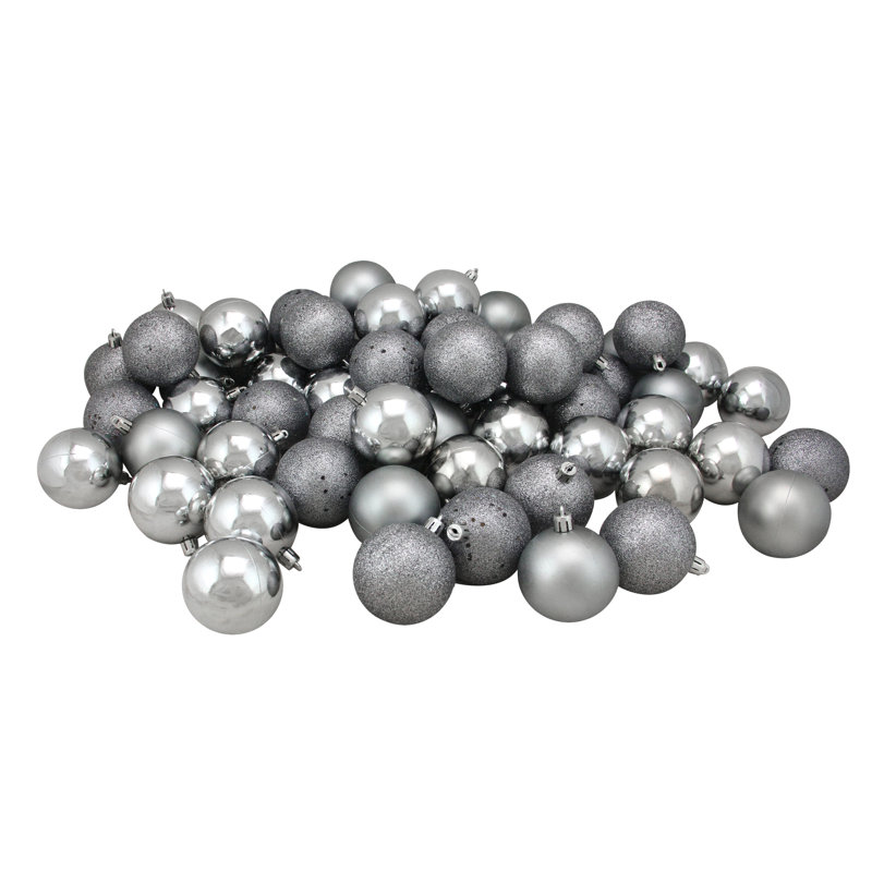 Décoration de boule décorative des Fêtes, Gris, H 2,4 po x l 2,4 po x P 2,4 po