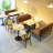 Simple Cafe Dessert Shop Restaurant Brown Benches Faux Leather Upholstered Bench