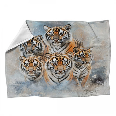 Jeté en polaire Tiger Family - Jetés d'animaux pour canapés ou lits