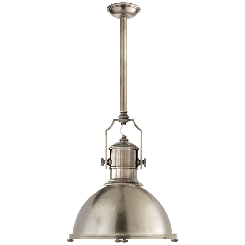 Chapman & Myers Country Industrial Large Pendant, Antique Nickel