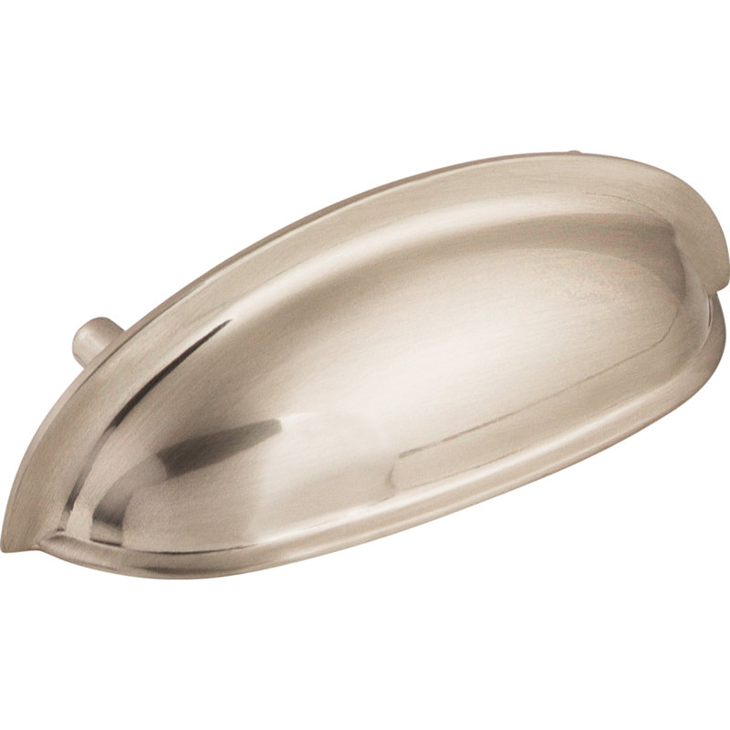 Somerset 3" Center to Center Cup/Bin pull, Brushed Satin Nickel