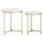 2 Piece Marble And Metal Nesting Table Set