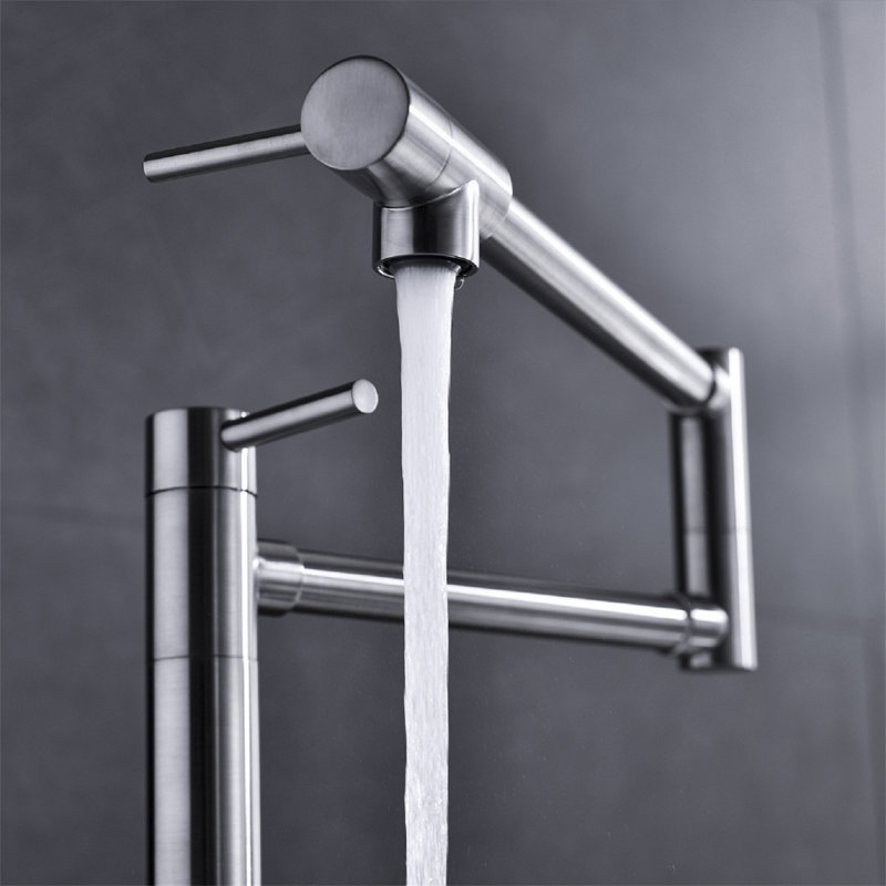 Pot Filler Faucet With Extension Shank, Brushed Nickel