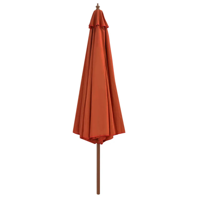 Saxis Outdoor Parasol with Wooden Pole, Orange