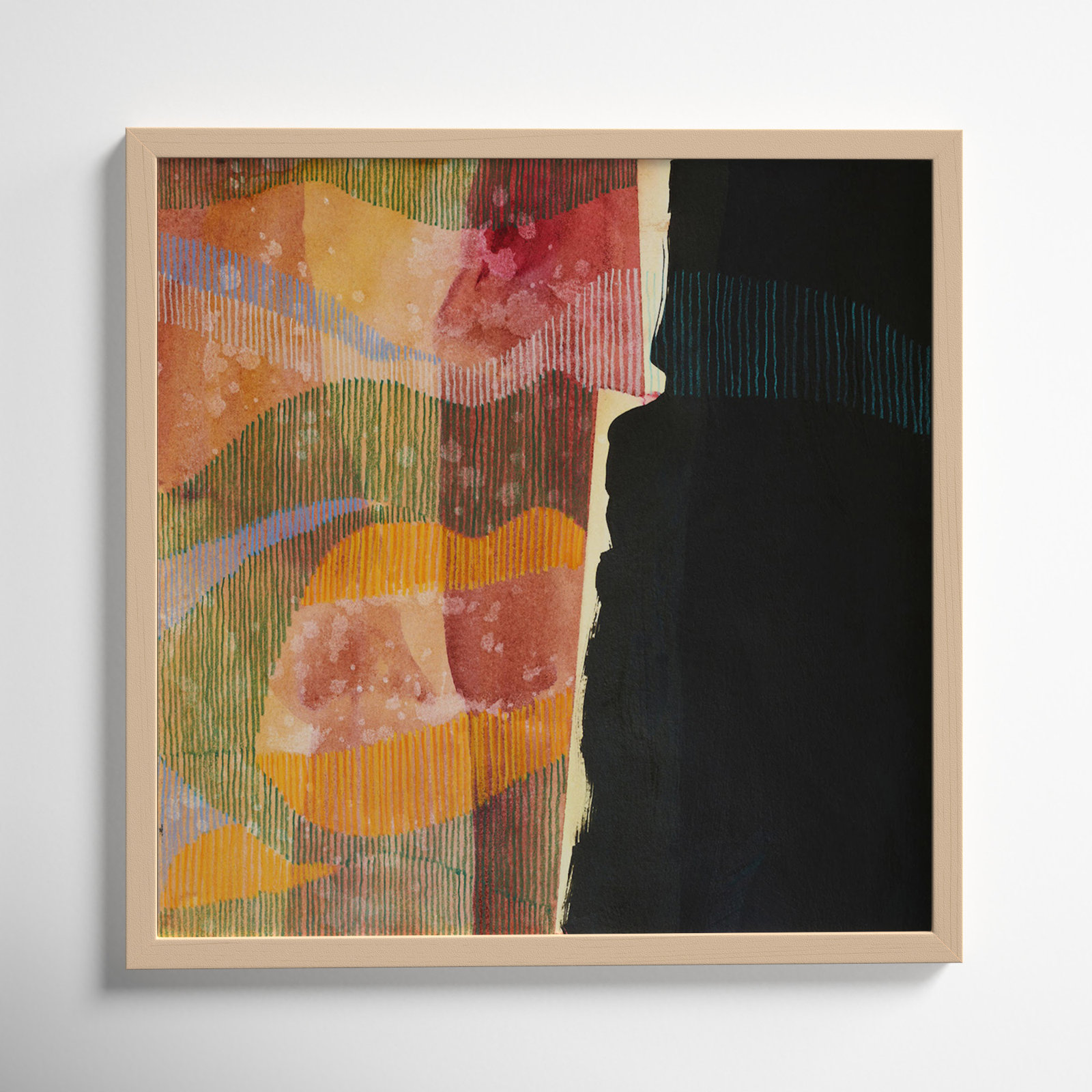 Delta Wave 1 by Jacques Pilon, Brown Framed, 30" H x 30" W