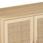 Buffet 62,2 po à quatre portes avec portes en rotin et supports de rangement réglables-776231019