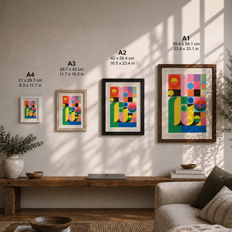 Colour Grid Geometric - Print, Unframed, A1 - 84.1 x 59.4 cm