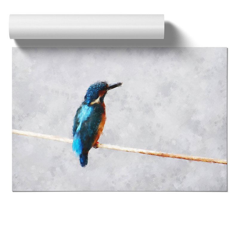 Kingfisher Bird Painting - Frameless Print, 21cm H x 30cm W x 0.1cm D