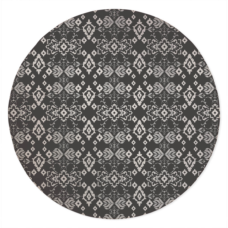 Block Outdoor Rug, Round 5'