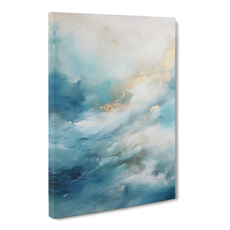 Ocean Gestural Art - Wrapped Canvas, 50cm H x 35cm W x 3cm D