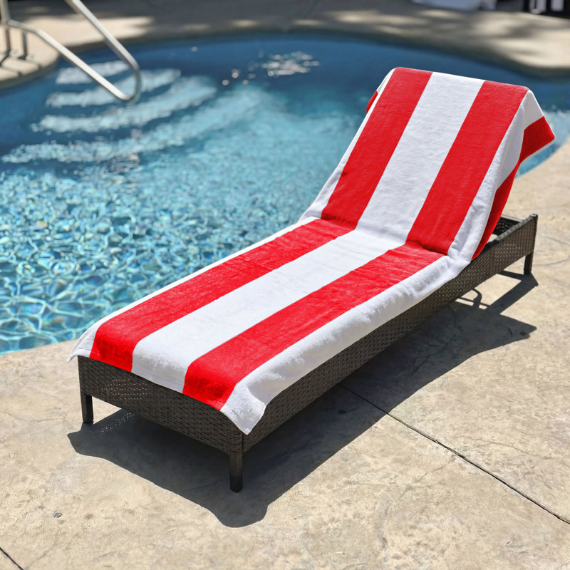 Cotton Cabana Stripe Standard Size Towel/ Beach Towel, Red