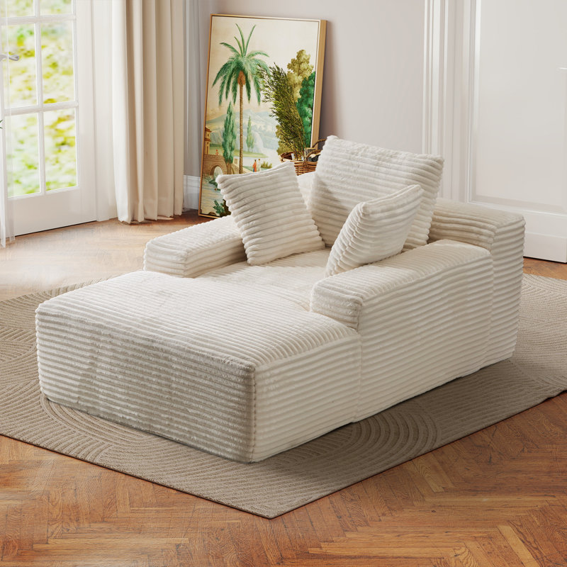 Méridienne Corduroy, Velours côtelé blanc