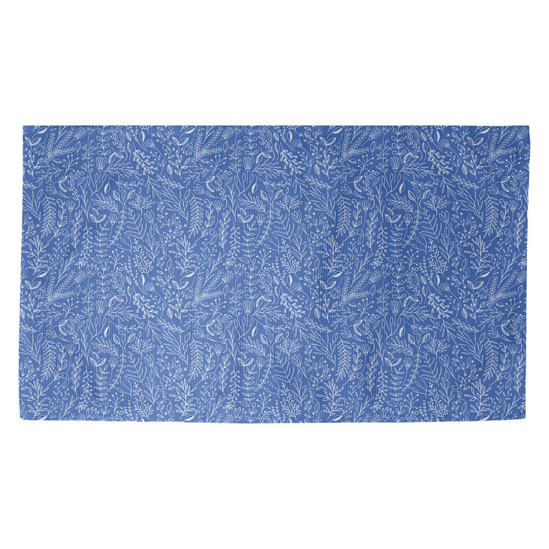 Tapis bleu/blanc floral ditsy Avicia, Rectangle 5 pi x 7 pi 2 po