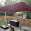 Parasol d'extérieur carré en porte-à-faux 10 pi à double plateau avec base, rouge-1365540523