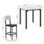Ensemble de table de salle à manger pour 4, table à hauteur de comptoir et 4 tabourets de bar, ensemble de salle à manger de cuisine moderne, avec chaises rembourrées, blanc, gris-1321621391-1321621386-1321621388