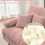 Canapé-lit 2 places en chenille rose avec coussins lombaires, coussins décoratifs et repose-pieds - conception exquise, tête de soutien du corps confortable