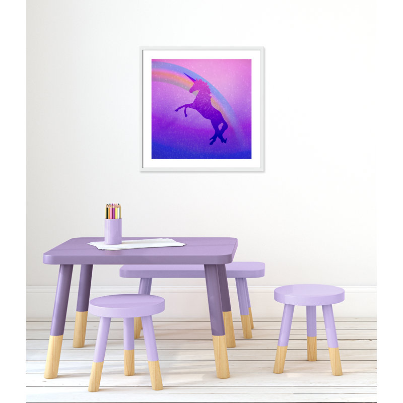 « licorne 2 », art encadré, H 27,5 po x l 27,5 po x P 1,19 po, Encadré de boîte blanc