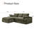 Modern Corduroy Upholstered Sofa  L-Shaped Compressed Sofa, No Assembly Required-2071981173